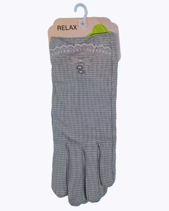 دستکش جیر زنانه طرح پاپیون راه راه RELAX